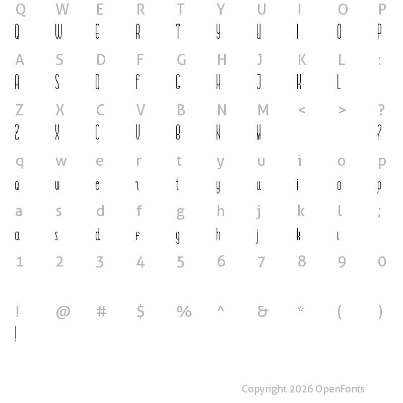 Character Map of LAMPA Regular