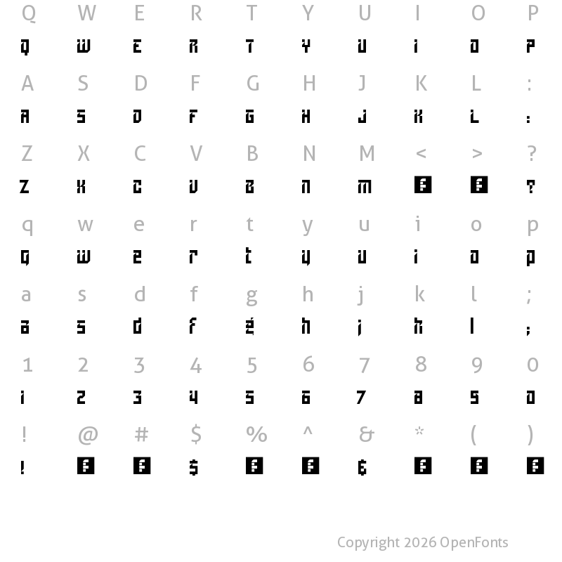 Character Map of Lampoon Regular