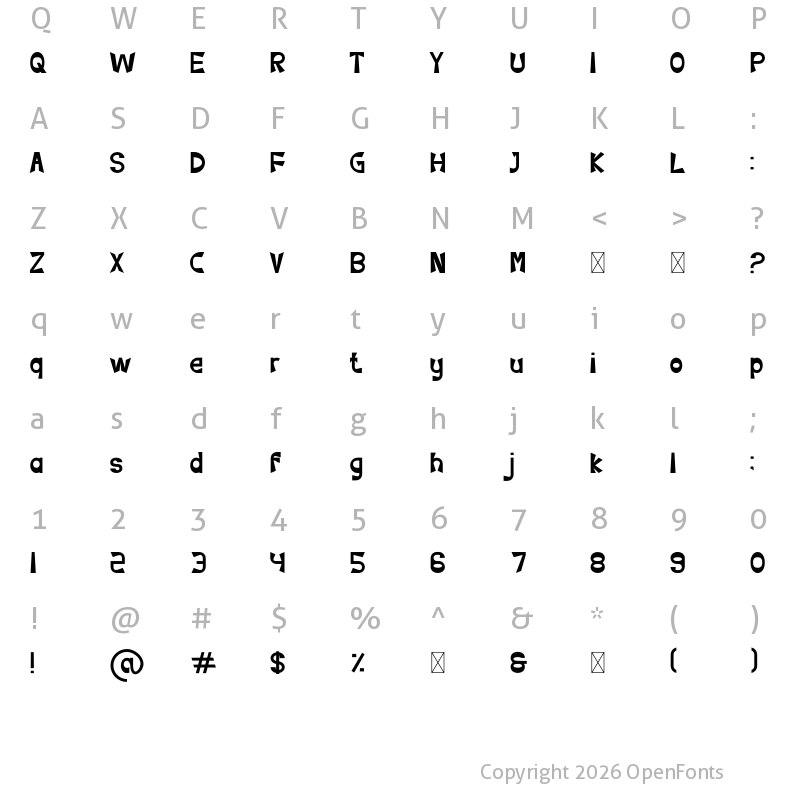 Character Map of Lampunk Regular