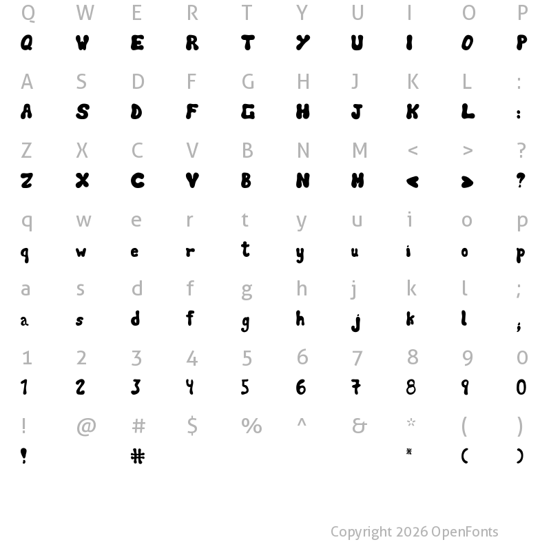 Character Map of Landa font Regular