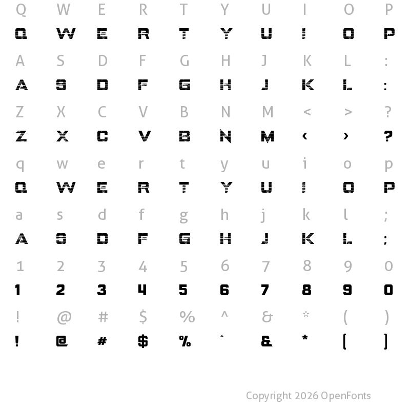Character Map of LANDEPZ GLITCH Regular