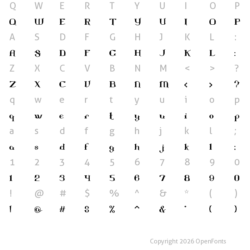 Character Map of Landon Regular