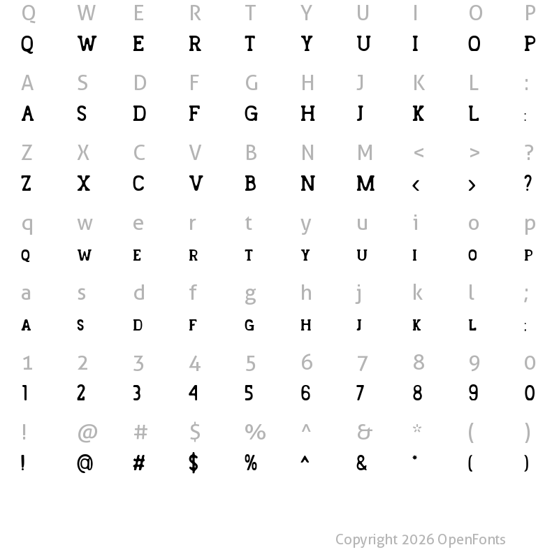 Character Map of Landster Regular