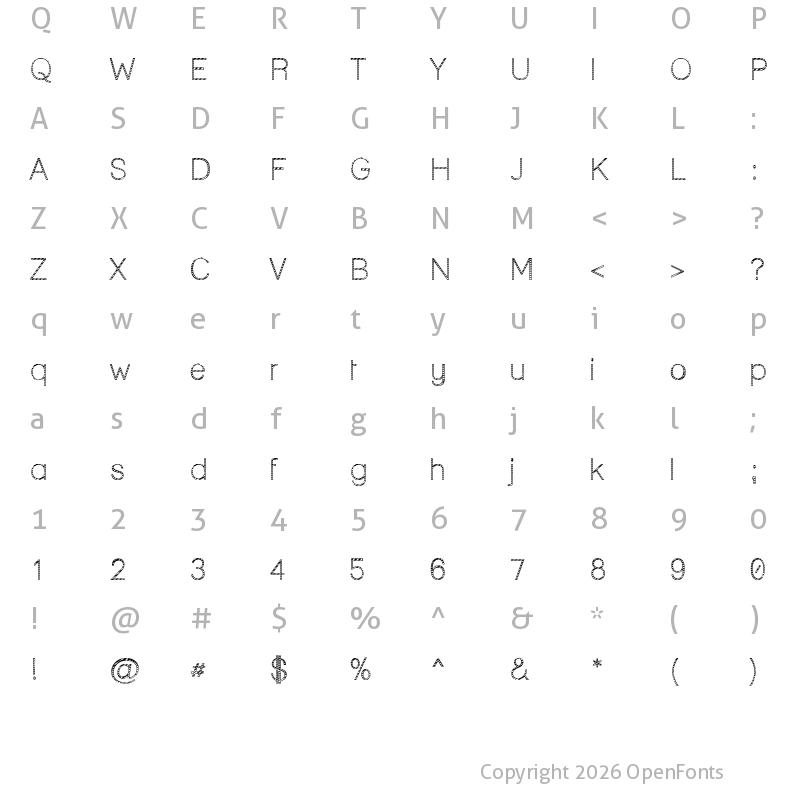 Character Map of Lane - Cane Regular