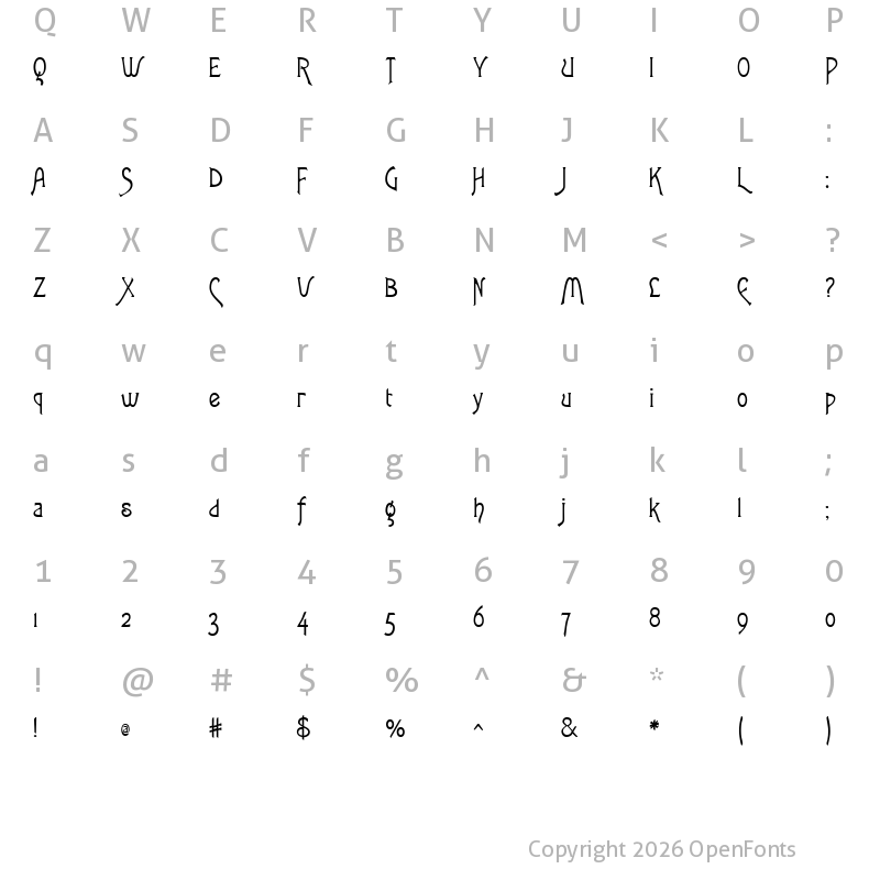 Character Map of Lansbury FG Regular