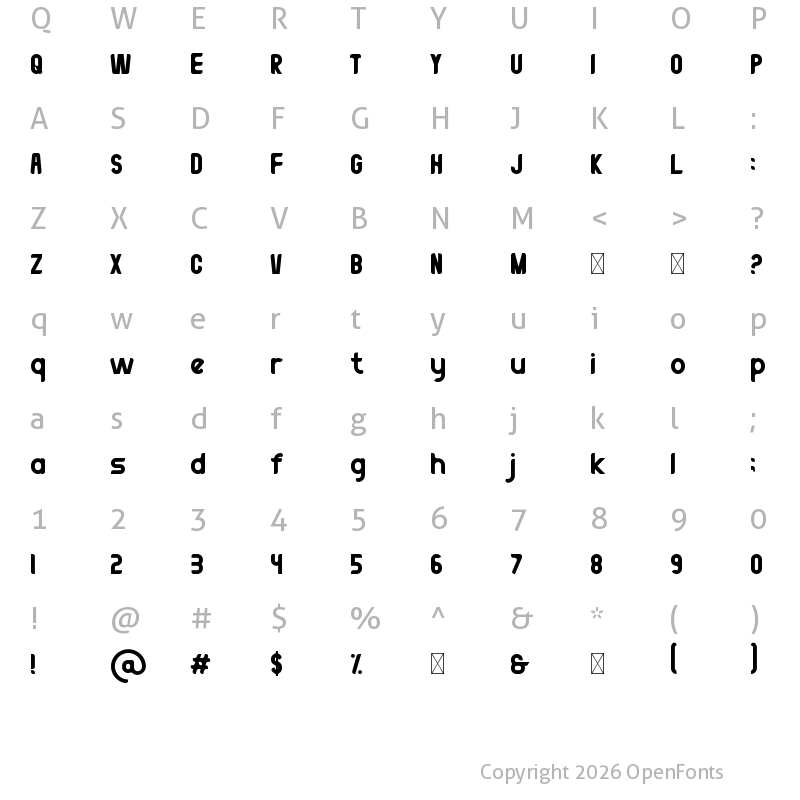 Character Map of Lapulap Regular