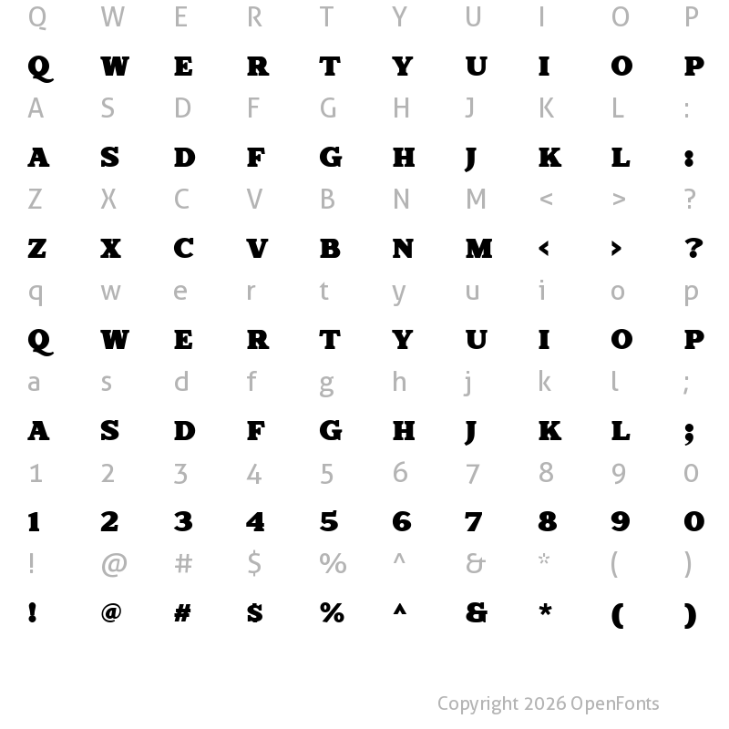 Character Map of Laquile Serif Demo