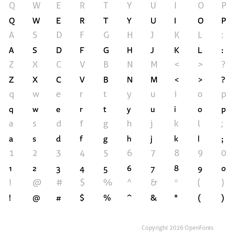 Character Map of Laski Sans SemiBold