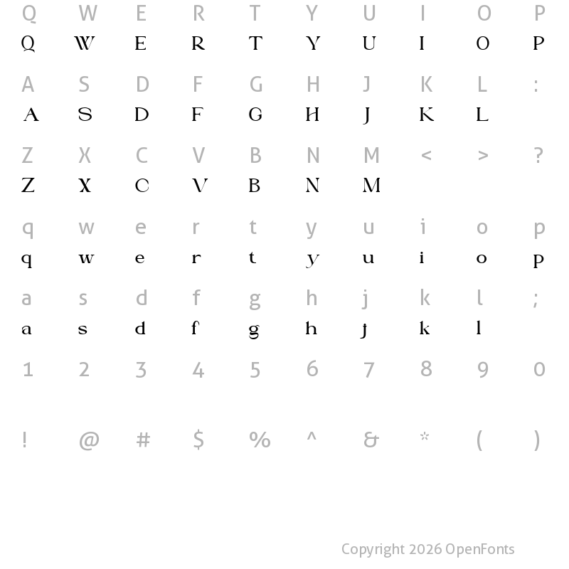 Character Map of Latosce Regular