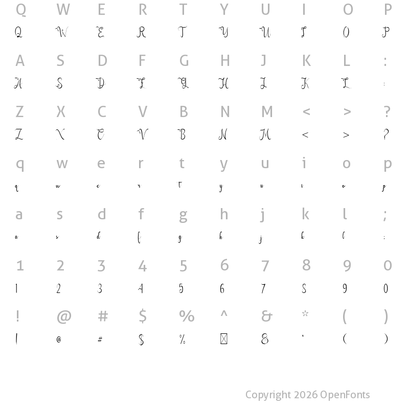 Character Map of Laughs Qhuan Regular