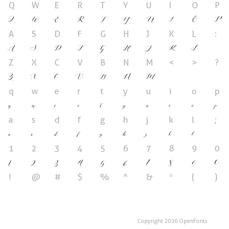 Character Map of Laurence Regular