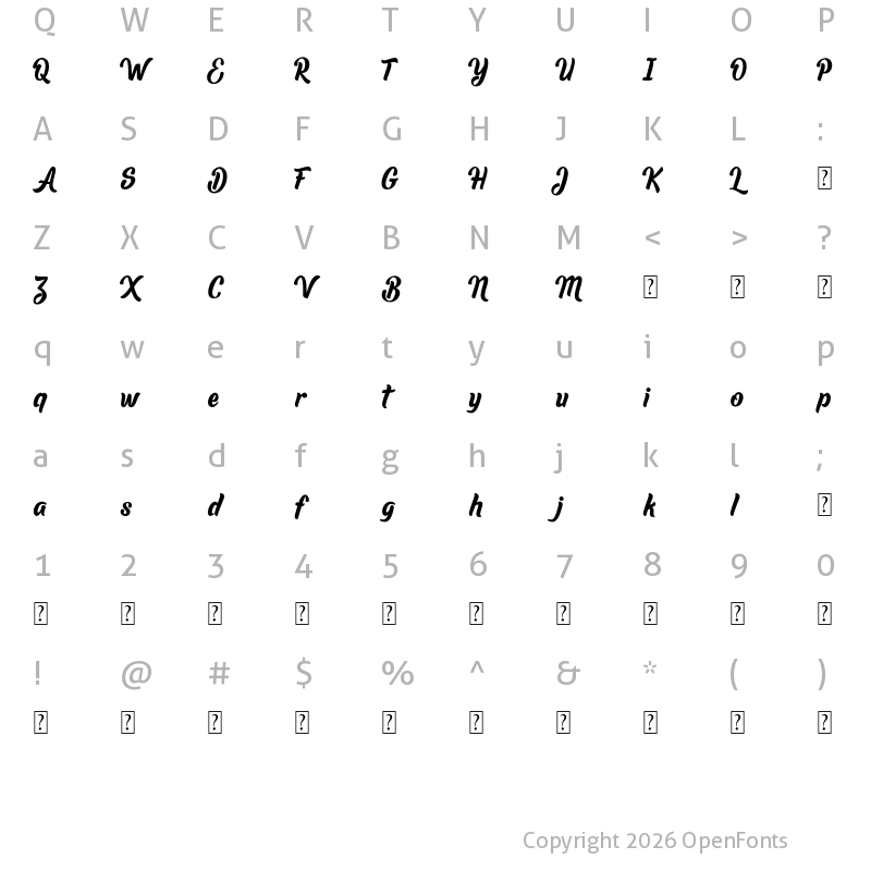 Character Map of Lauthan Regular
