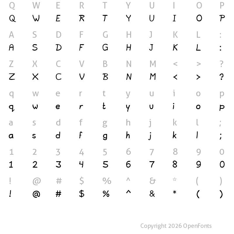 Character Map of Lavi Regular