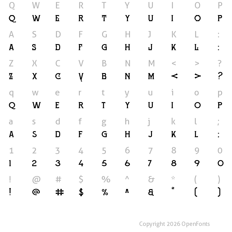 Character Map of LAVOSCA Expanded
