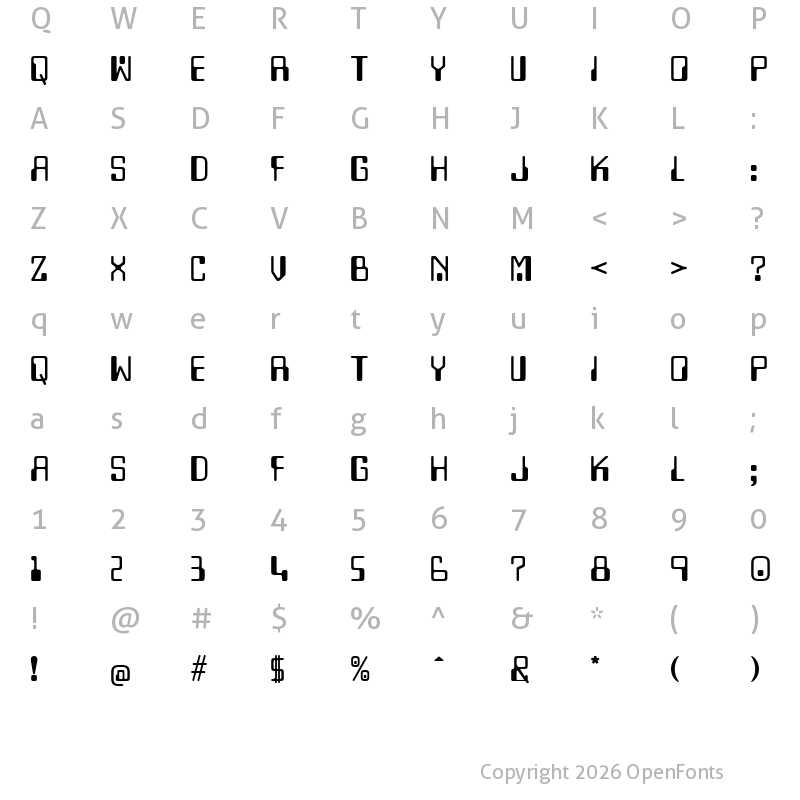 Character Map of Lazenby Computer Smooth