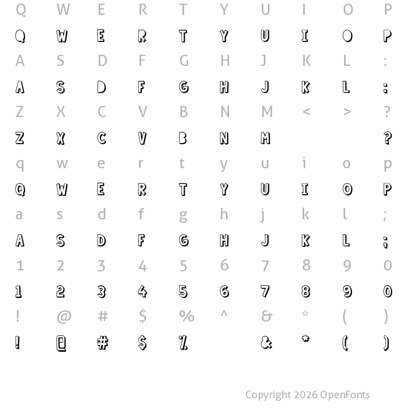 Character Map of Lazy Sunday Shadow