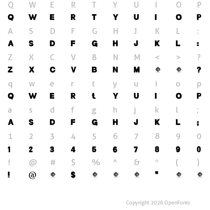 Character Map of LCt50 Regular