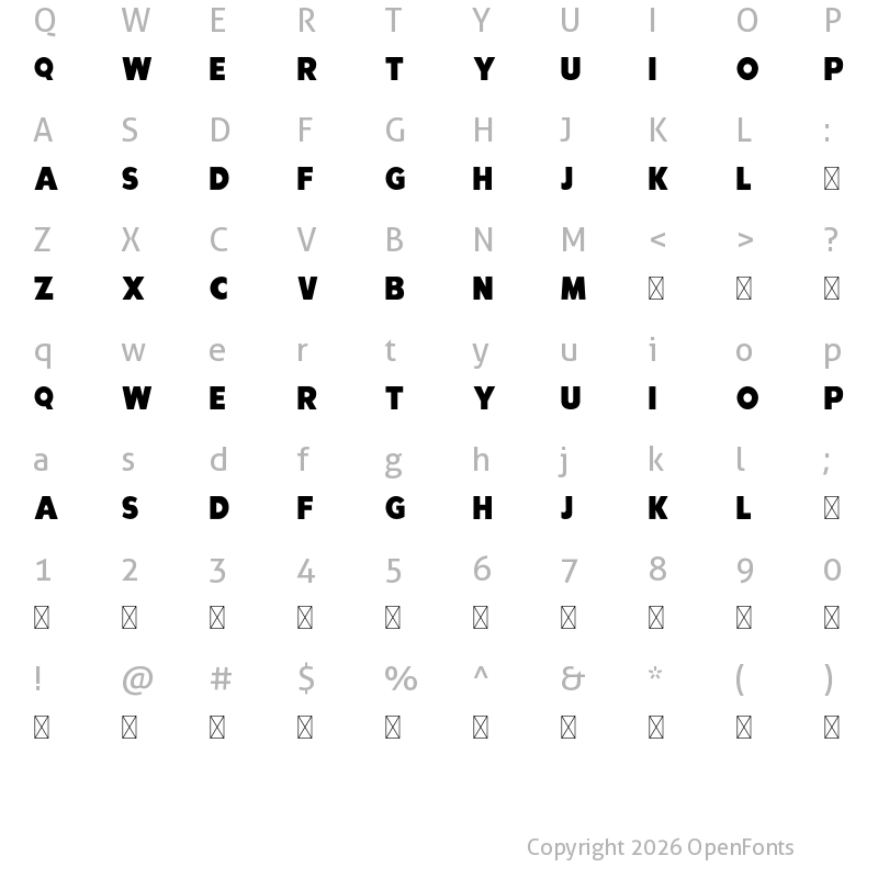 Character Map of Le Bleu Jean Regular