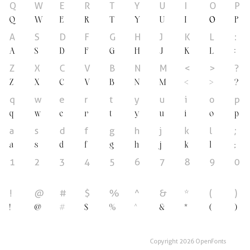 Character Map of le Marino Regular