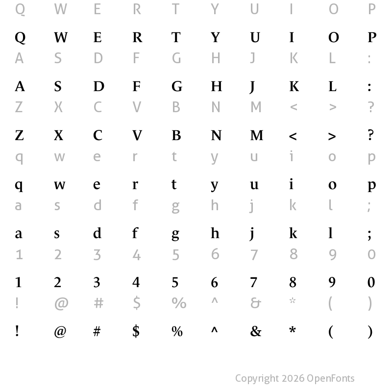 Character Map of Le Monde Journal Std Demi