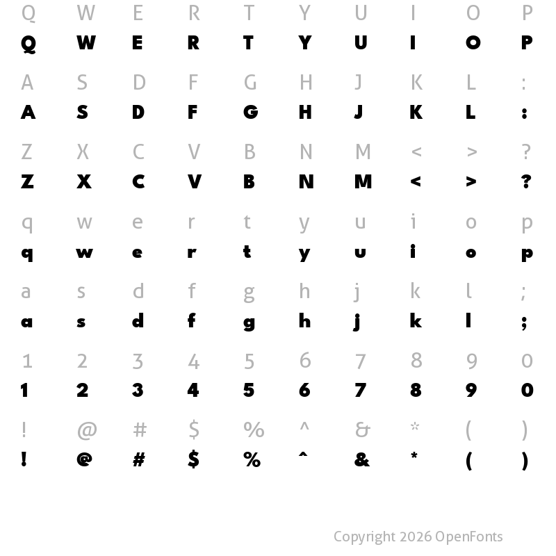 Character Map of League Spartan Black