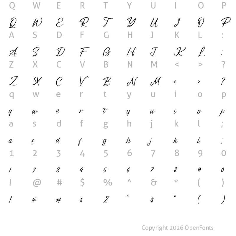 Character Map of Leandro Daniel Regular