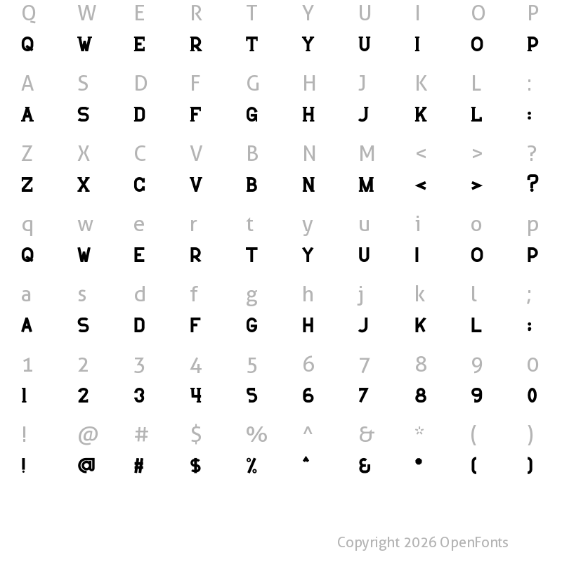 Character Map of LearnGuard Regular