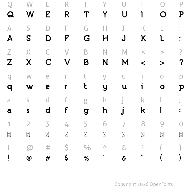 Character Map of Lebron Slab DEMO Regular