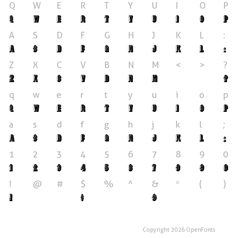 Character Map of LeeCaps Cn Regular