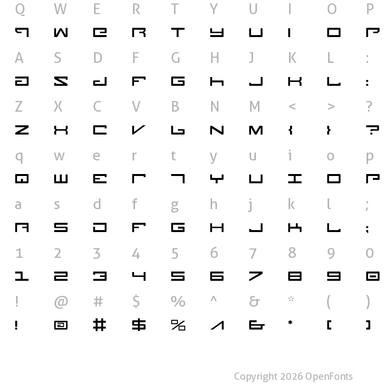 Character Map of Legion Regular