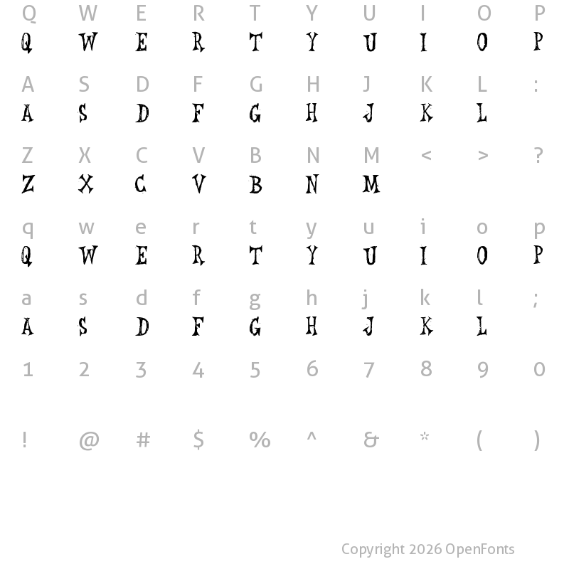 Character Map of Leichenhaus Regular