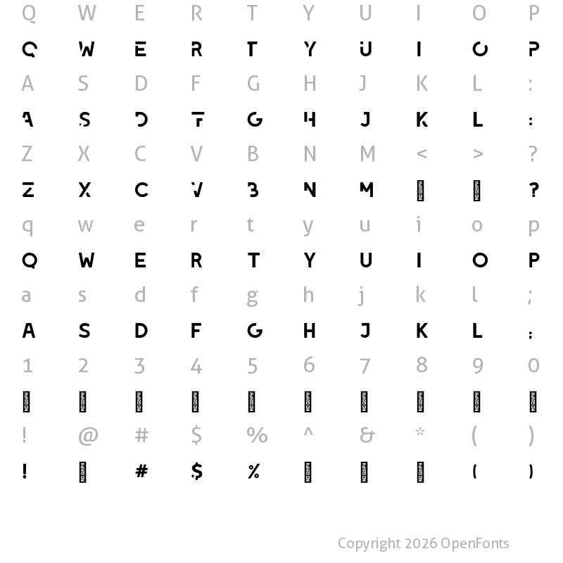 Character Map of LEIXO DEMO