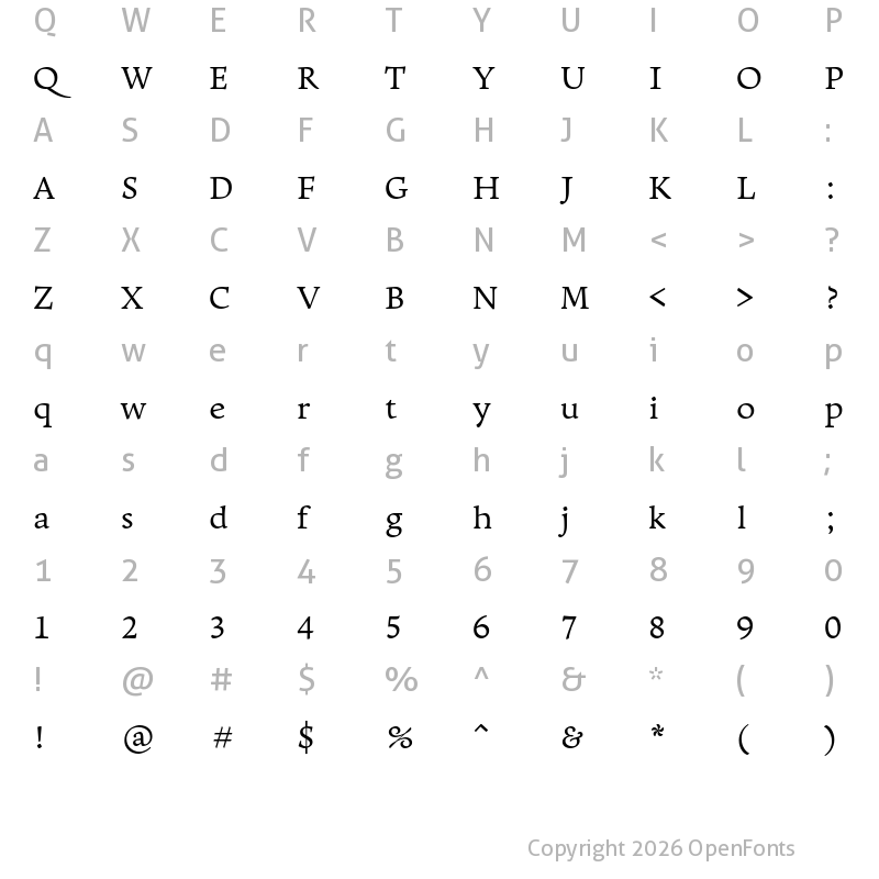 Character Map of Leksa Regular