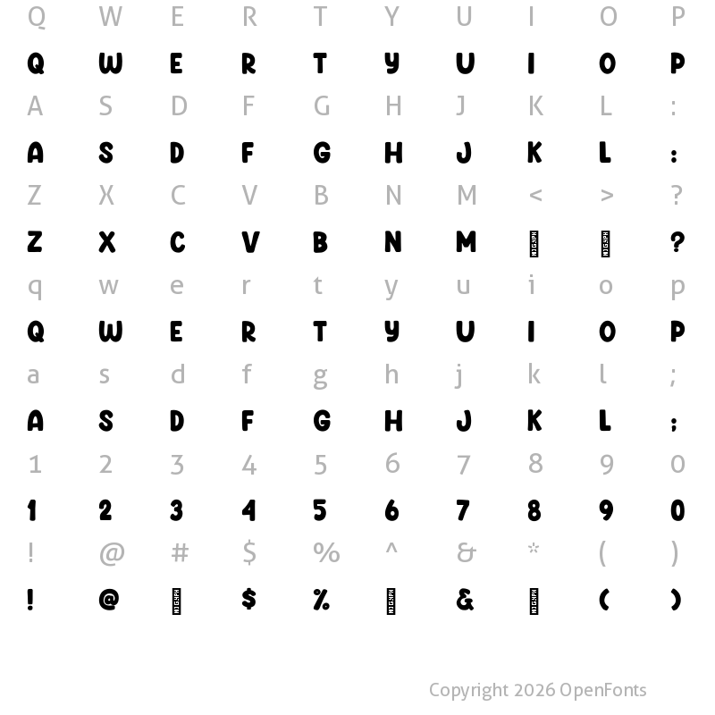 Character Map of Lemon Days Regular