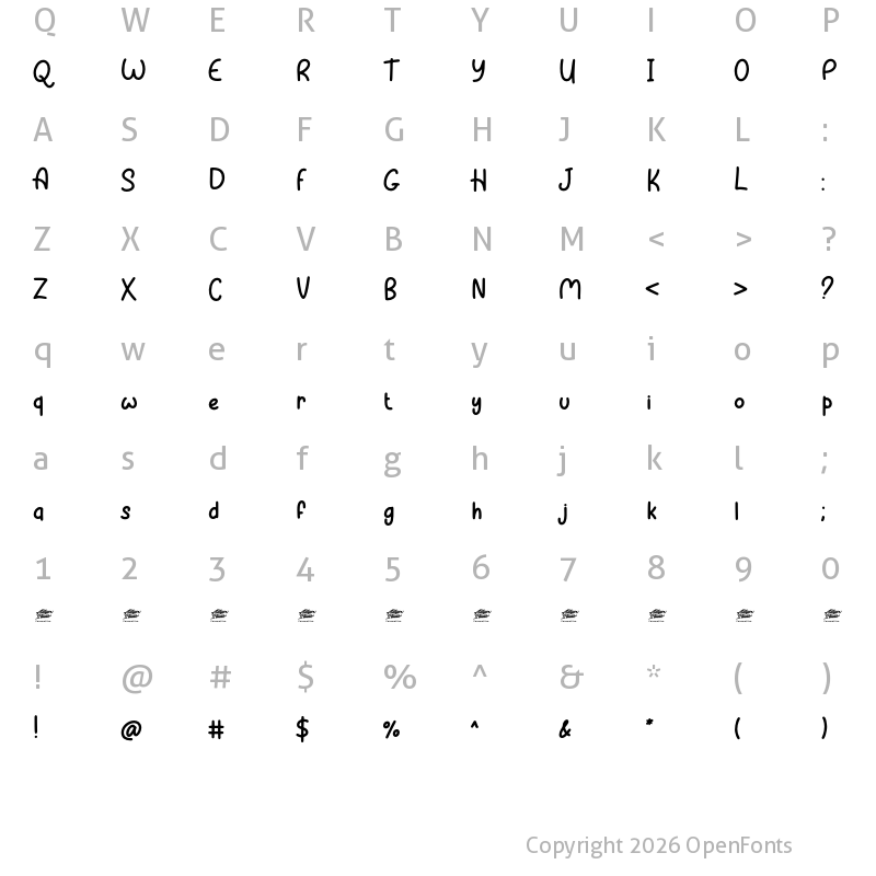 Character Map of Lemon Press - Personal Use Regular
