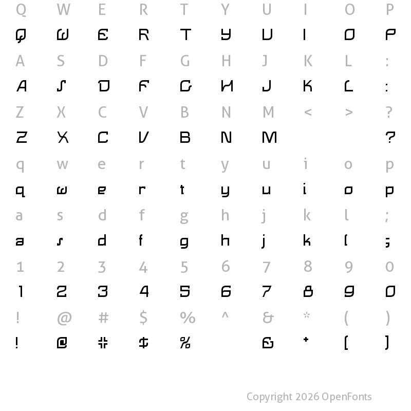 Character Map of Lemon Regular