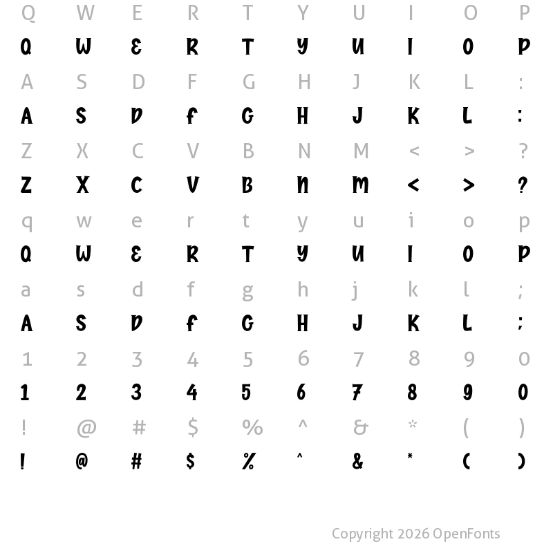 Character Map of Lemon spark Regular