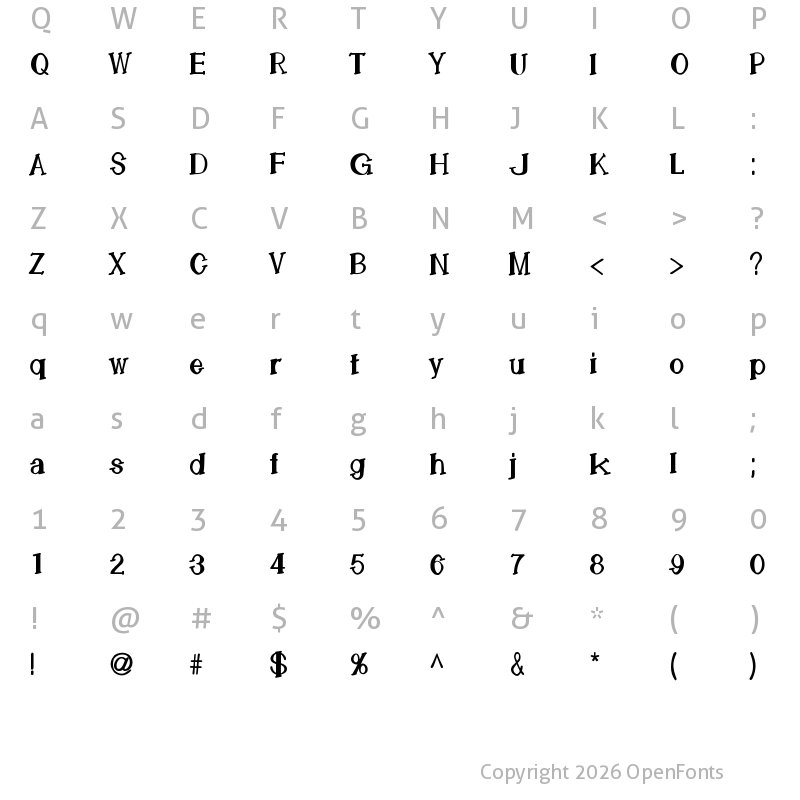 Character Map of LemonCookie BoldCondensed