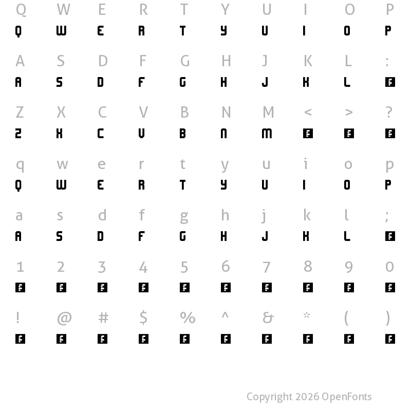 Character Map of Lemons Regular
