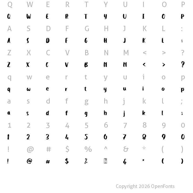 Character Map of Lemonsbright brush Regular