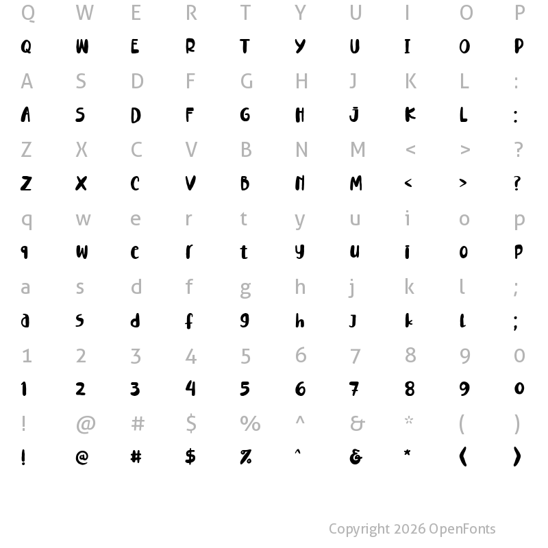 Character Map of Lemontea Squash Regular