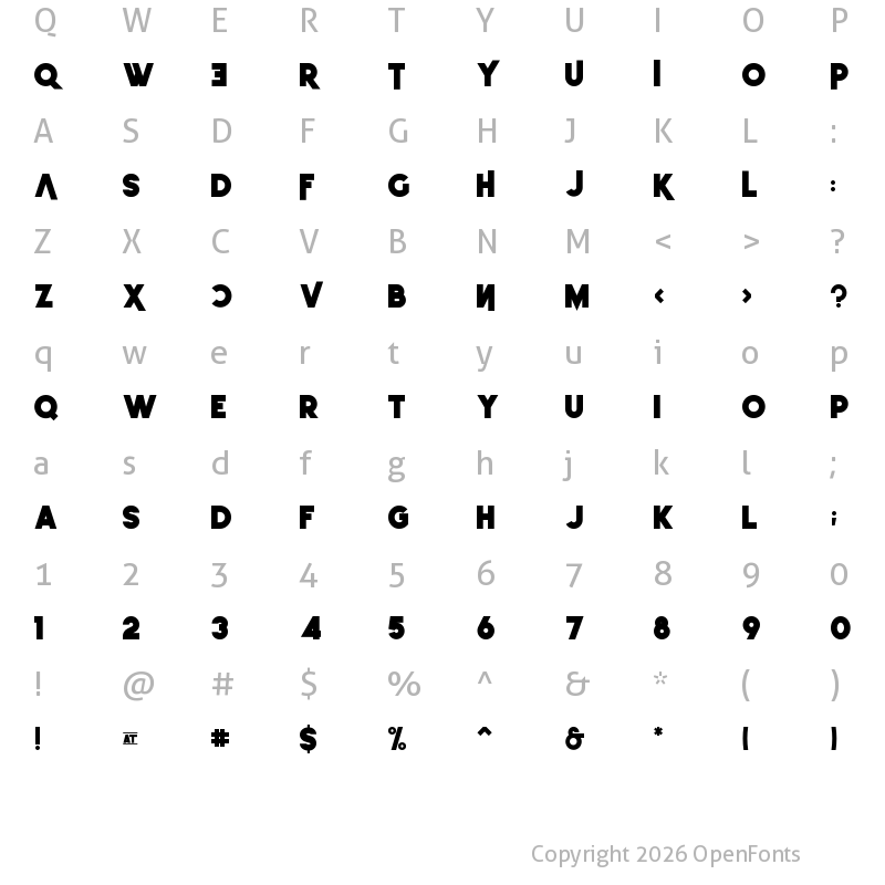 Character Map of Leo Sans Pro Heavy