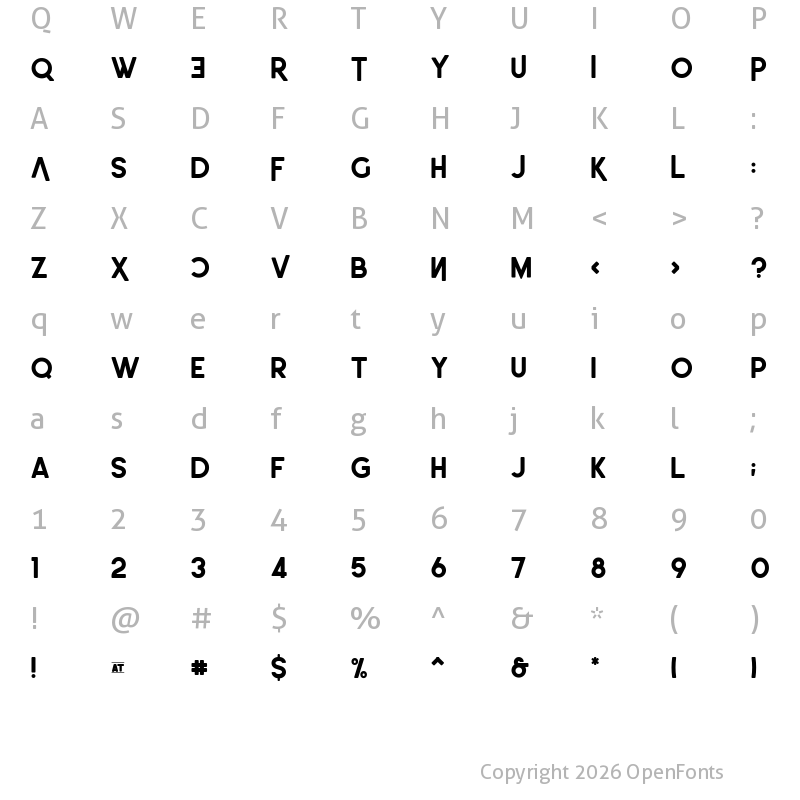 Character Map of Leo SemiRounded Bold