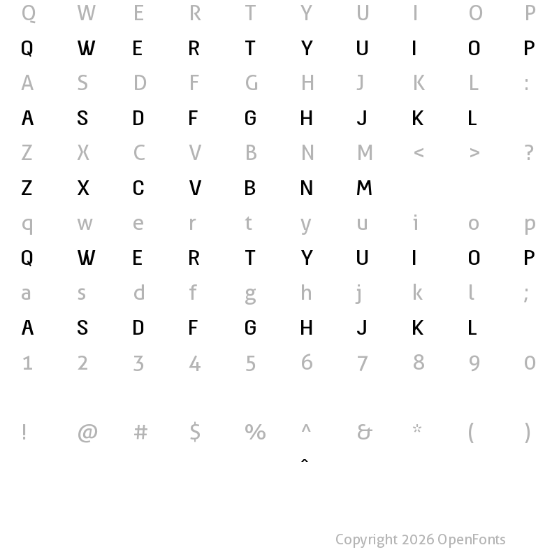 Character Map of Leoawell Regular