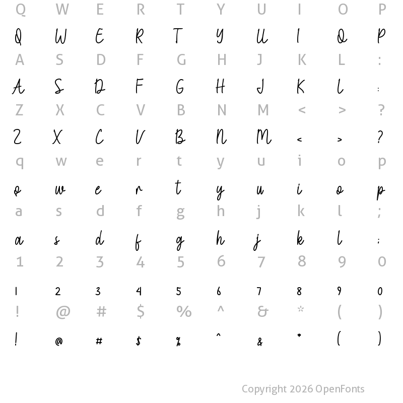 Character Map of Leonisa Regular