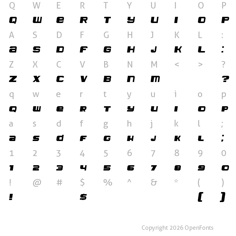 Character Map of Leprosy Italic