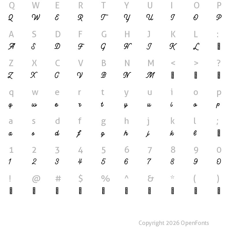 Character Map of LesleyDemo Regular