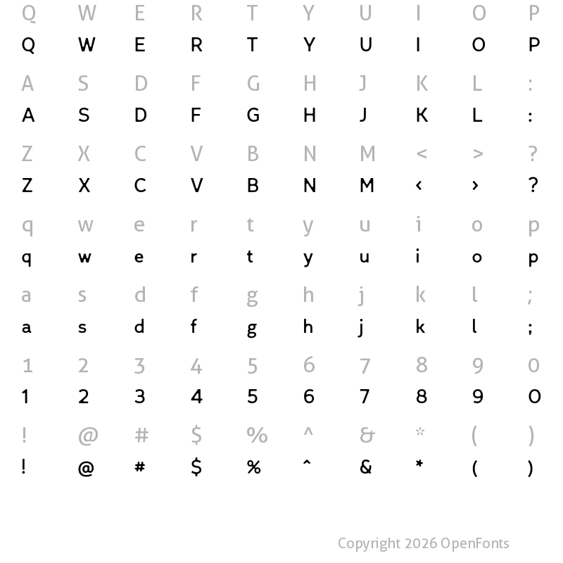 Character Map of Leto Text Sans Defect Regular