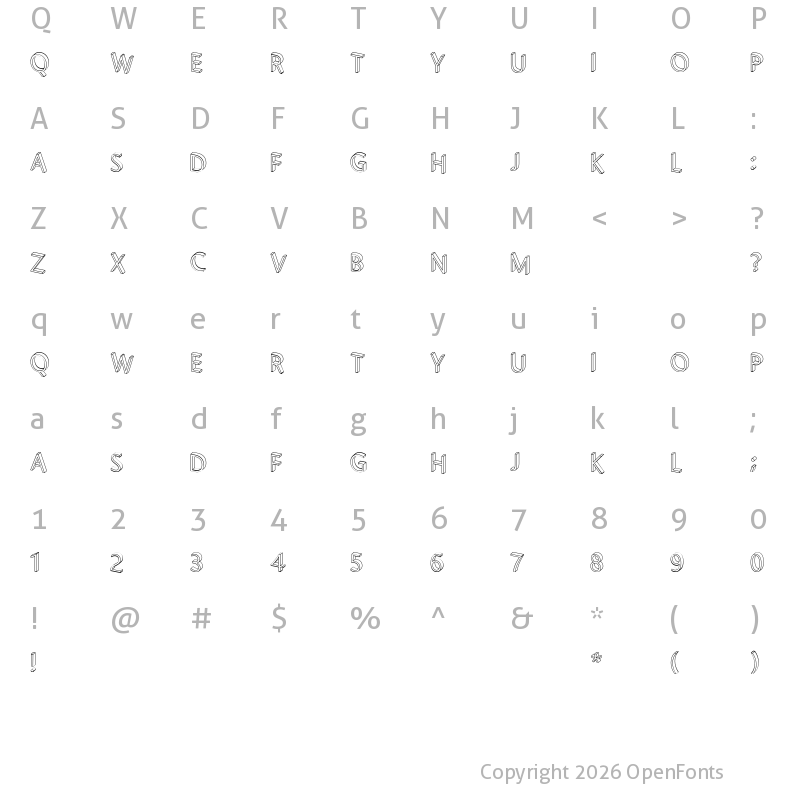 Character Map of Letterblocks Regular