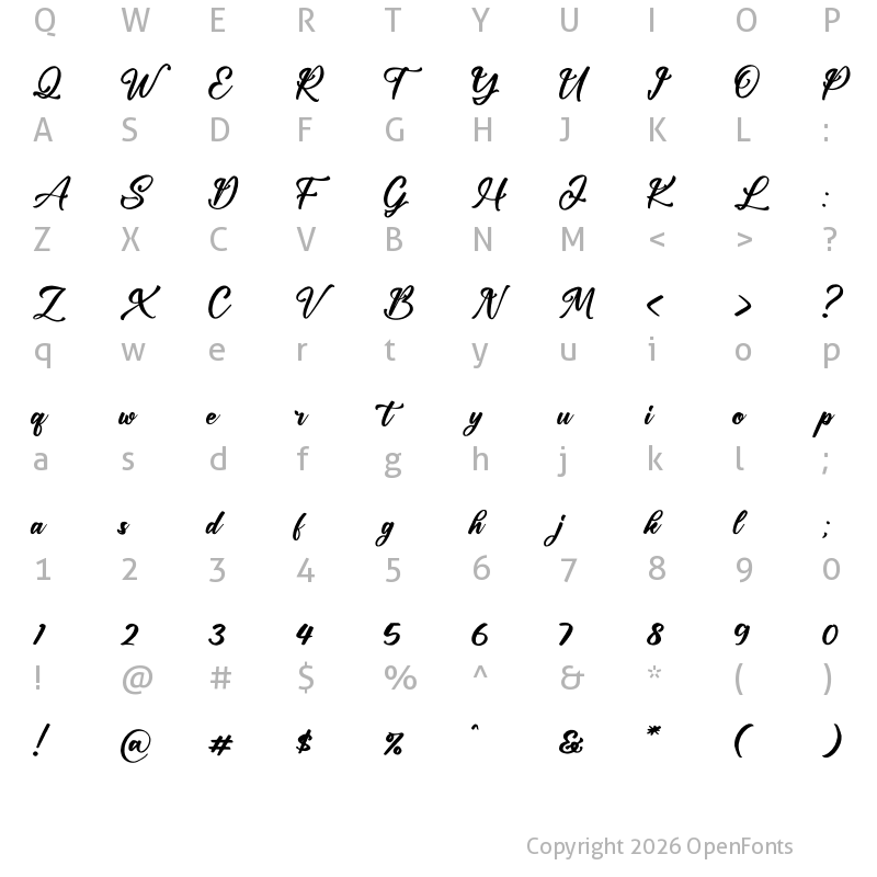 Character Map of Letterland Regular